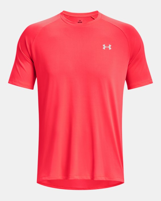 Men's UA Tech™ Reflective Short Sleeve in Red image number 4